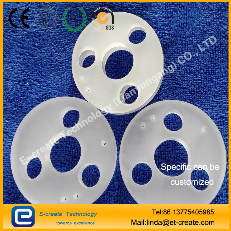 Quartz flange matte quartz gasket perforated quartz sheet with a flange tube custom made high temperature vacuum